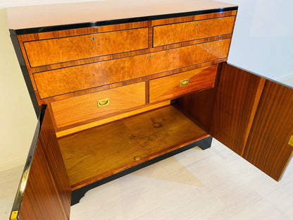 Art Deco Herrenkommode Wurzelholz und Klavierlack
