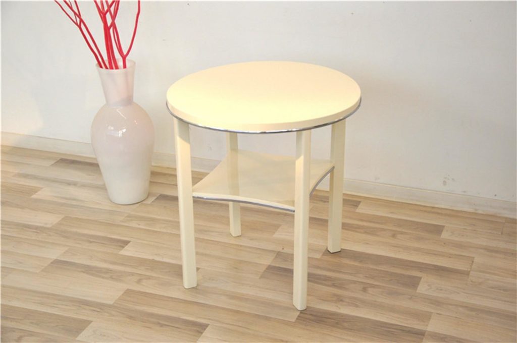 White Side Table Art Deco