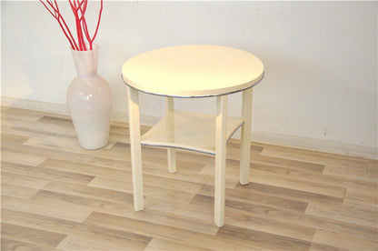 Art Deco Beistelltisch in creme weiß