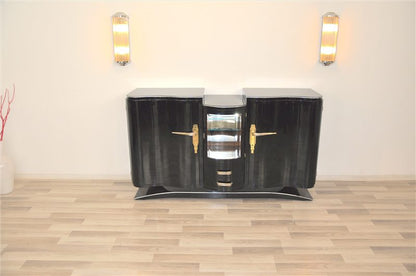 Art-Deco-Turm-Sideboard mit Messinggriffen