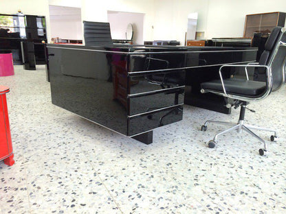 Bauhaus Design Partnerdesk XXL Hochglanz Schwarz