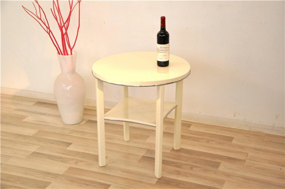 Art Deco Beistelltisch in creme weiß