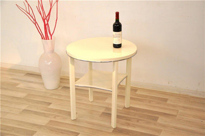 Art Deco Beistelltisch in creme weiß