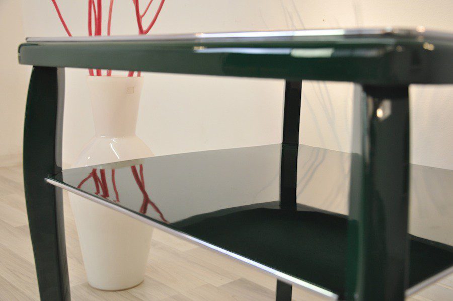 Art Deco Beistelltisch in Jaguar Racing-Grün
