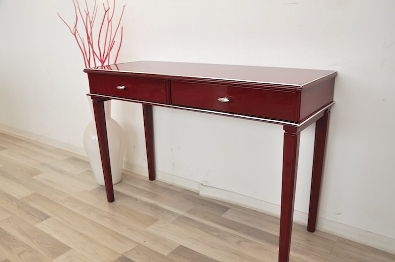 Roter Konsolentisch im Art-Deco-Stil