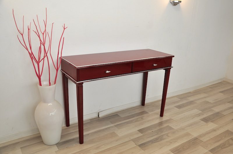 Roter Konsolentisch im Art-Deco-Stil