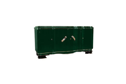 XXL Art Deco Sideboard from Belgium in Jaguar Racing Green