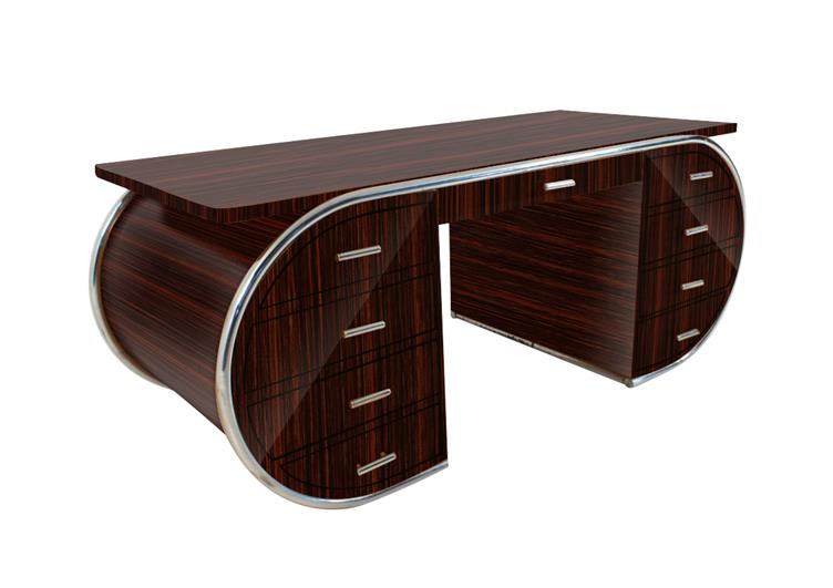 Art Deco Stil Schreibtisch aus Makassarholz
