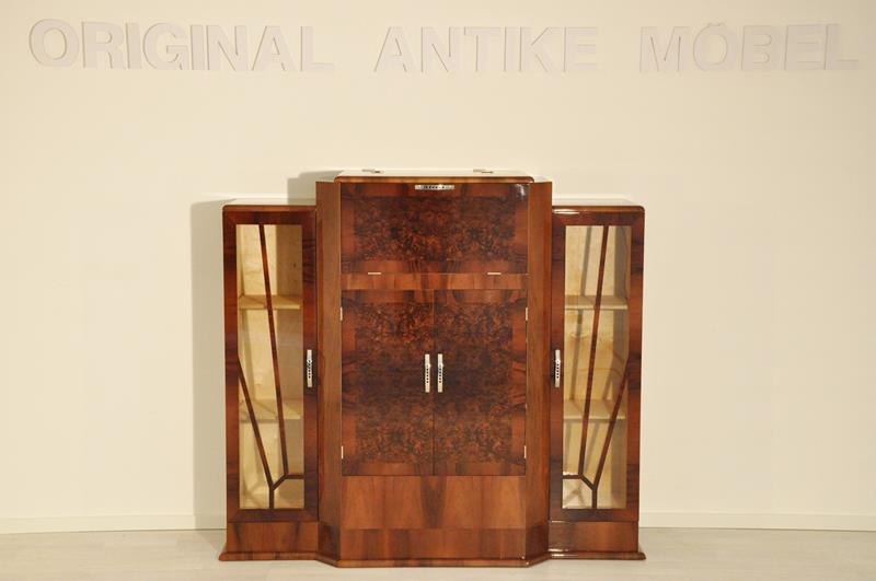 Art-Deco-Bar aus Walnussholz