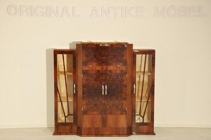 Art Deco Barschrank aus Walnussholz