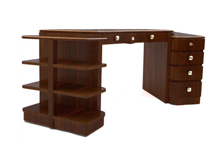 Französischer Art Deco Schreibtisch aus Makassar