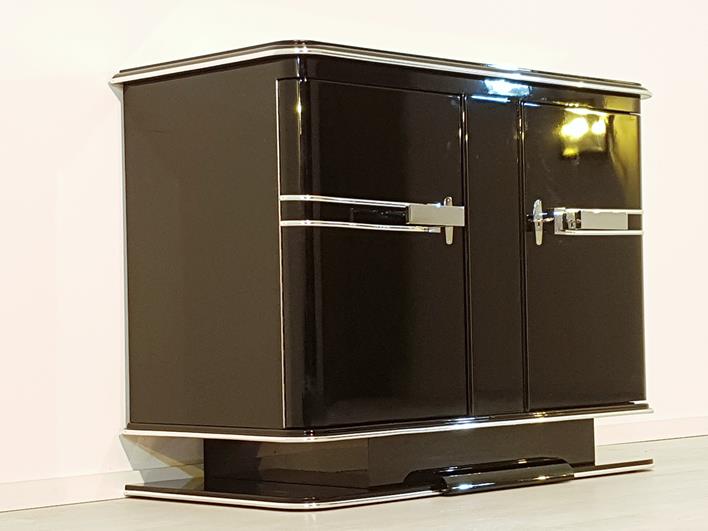 Art Deco Kommode mit grünem Innenleben