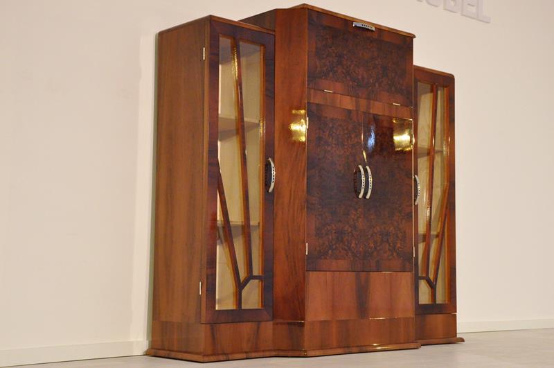Art-Deco-Bar aus Walnussholz