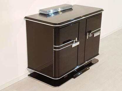 Art Deco Kommode mit grünem Innenleben