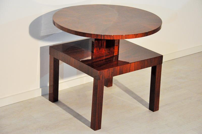 Vintage Art-Deco-Beistelltisch aus Mahagoni und Walnuss