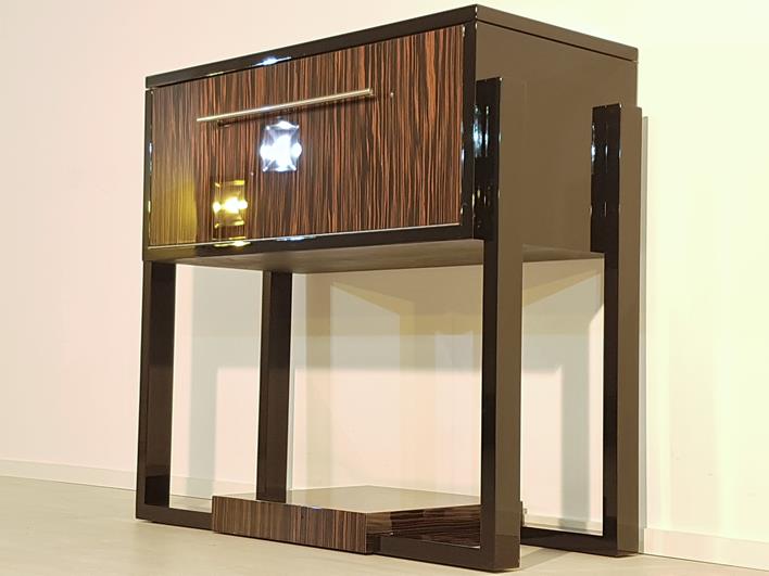 Art Deco Konsole mit Makassarholz