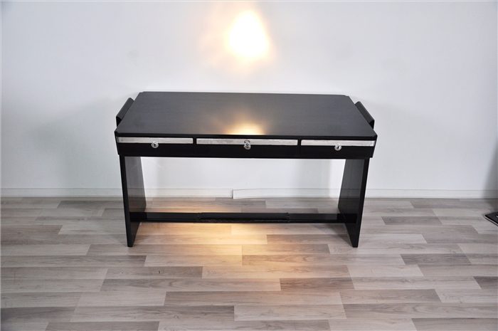 Bauhaus Schreibtisch in hochglänzendem Schwarz