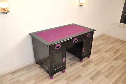 Art Deco Ladies Desk Black / Lilac