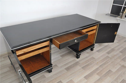 Hochglanz-Art-Deco-Schreibtisch mit Klavierlack