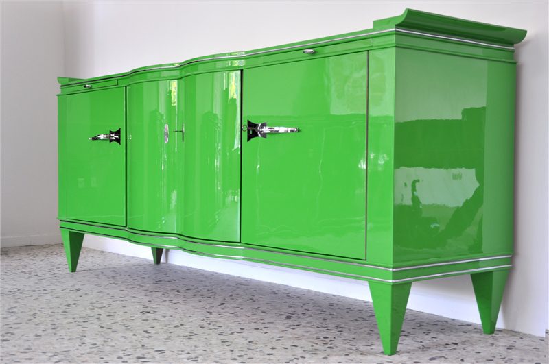 Vintage Art Deco Sideboard in Poison Green