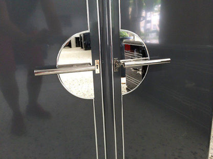 Art Deco Chromliner Schrank Grau Metallic