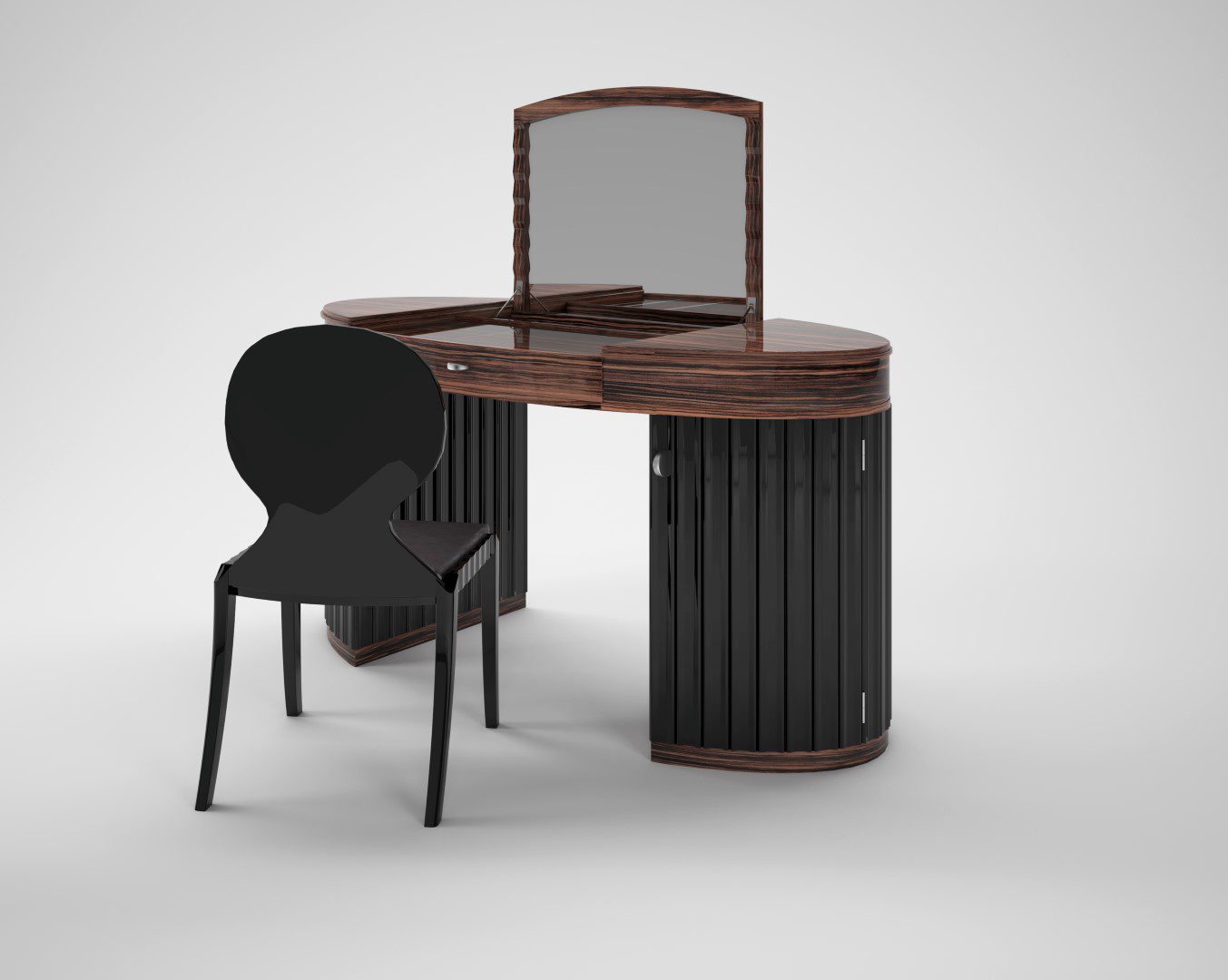 Art Deco Makassar Schminktisch