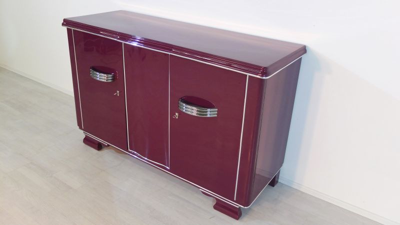 Art-Deco-Sideboard mit einzigartiger lila Lackierung