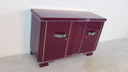 Extravagantes Art Deco Sideboard in einem außergewöhnlichen Violett