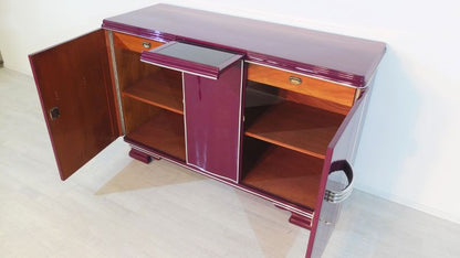Art-Deco-Sideboard mit einzigartiger lila Lackierung