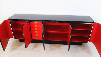 Großes Chromliner-Buffet im Art-Deco-Stil