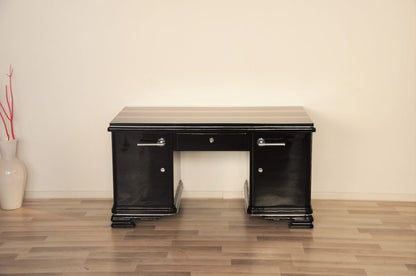 Art Deco Schreibtisch aus indischem Apfelbaum