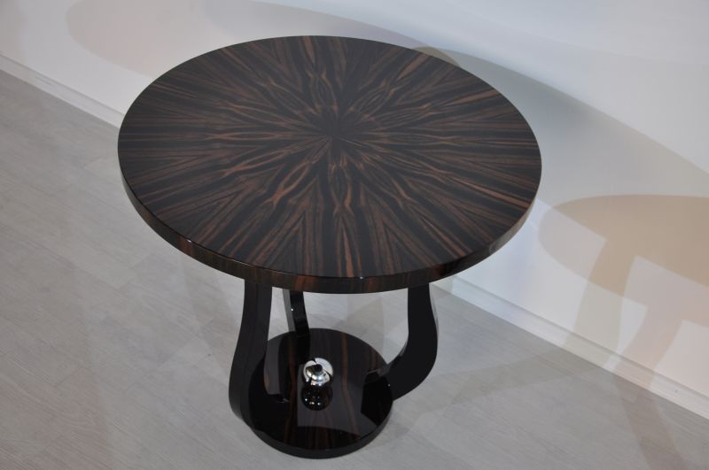 Pärchen Art Deco Stil Beistelltische mit Makassarholz