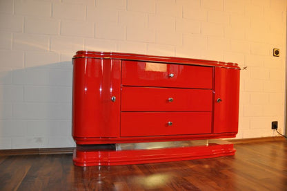 Rotes Art-Deco-Lowboard