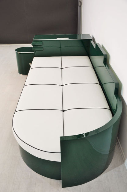 Hochglänzendes Art-déco-Tagesbett aus Frankreich in Jaguar Racing Green
