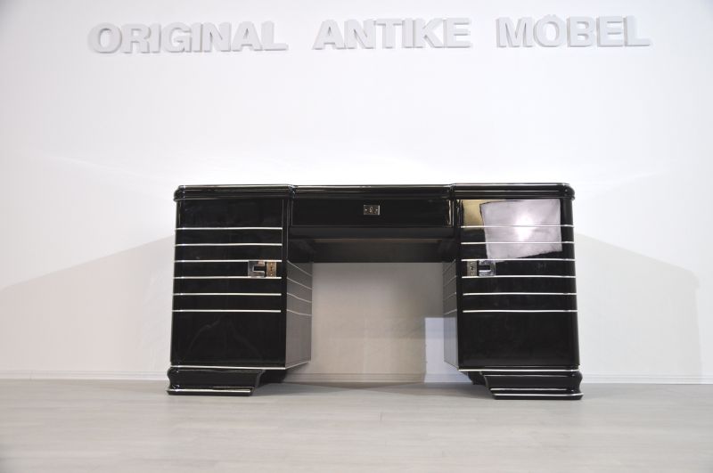 Chromeliner Art-Deco-Schreibtisch