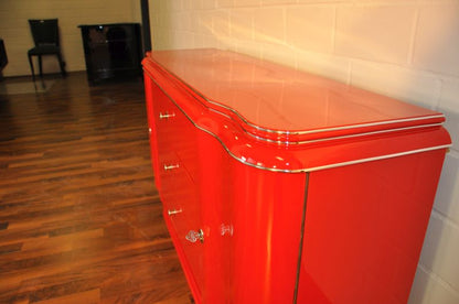 Rotes Art Deco Lowboard