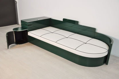 Hochglanz Art Deco Daybed aus Frankreich in Jaguar Racing Green
