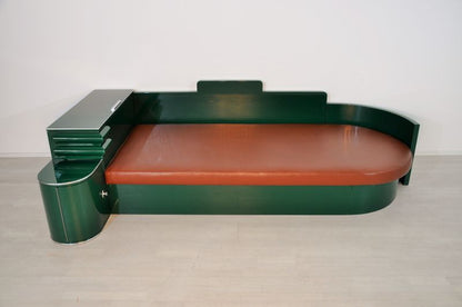 Hochglanz Art Deco Daybed aus Frankreich in Jaguar Racing Green