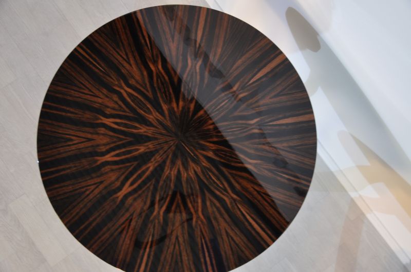 Pärchen Art Deco Stil Beistelltische mit Makassarholz