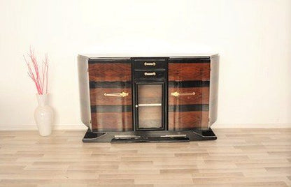 Außergewöhnliches Art Deco Sideboard mit Vitrinenfach