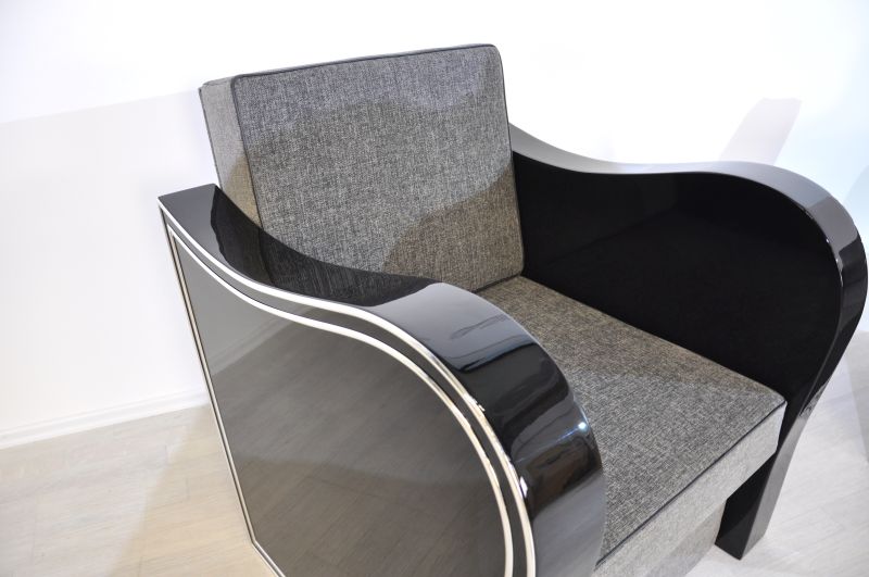 Chromliner-Sessel im Art-Deco-Stil