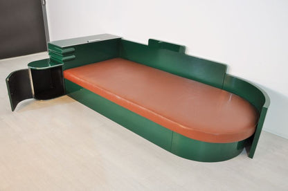 Hochglanz Art Deco Daybed aus Frankreich in Jaguar Racing Green
