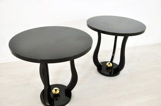 Paar Beistelltische im Art-Deco-Stil mit Klavierlack