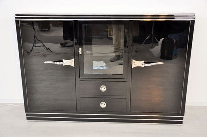 Geradliniges Art Deco Vitrinen-Sideboard