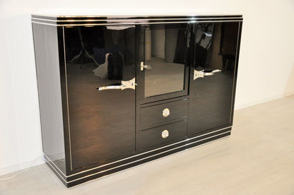 Geradliniges Art Deco Vitrinen-Sideboard