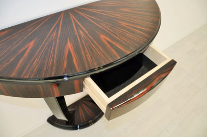 Art Deco Makassar-Konsole mit Schublade