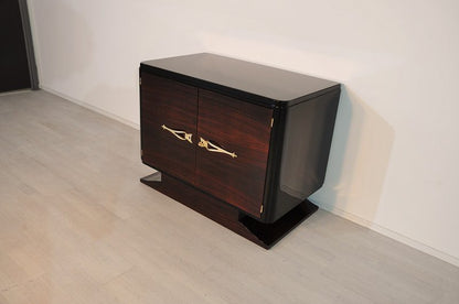 Französische Art Deco Makassar Kommode mit Messinggriffen