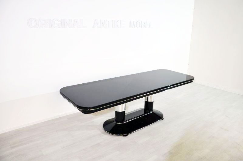 Unique Art Deco Style Dining Table with Chrome Elements