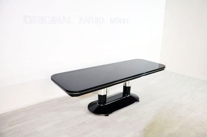 Unique Art Deco Style Dining Table with Chrome Elements