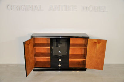 Geradliniges Art Deco Vitrinen-Sideboard